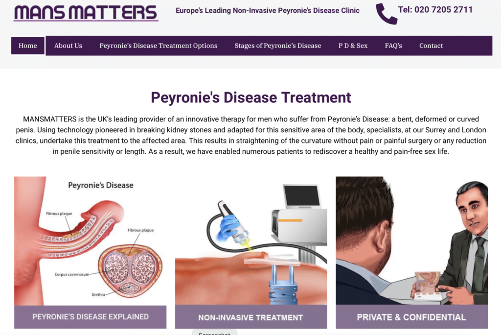 Peyronie's disease website.